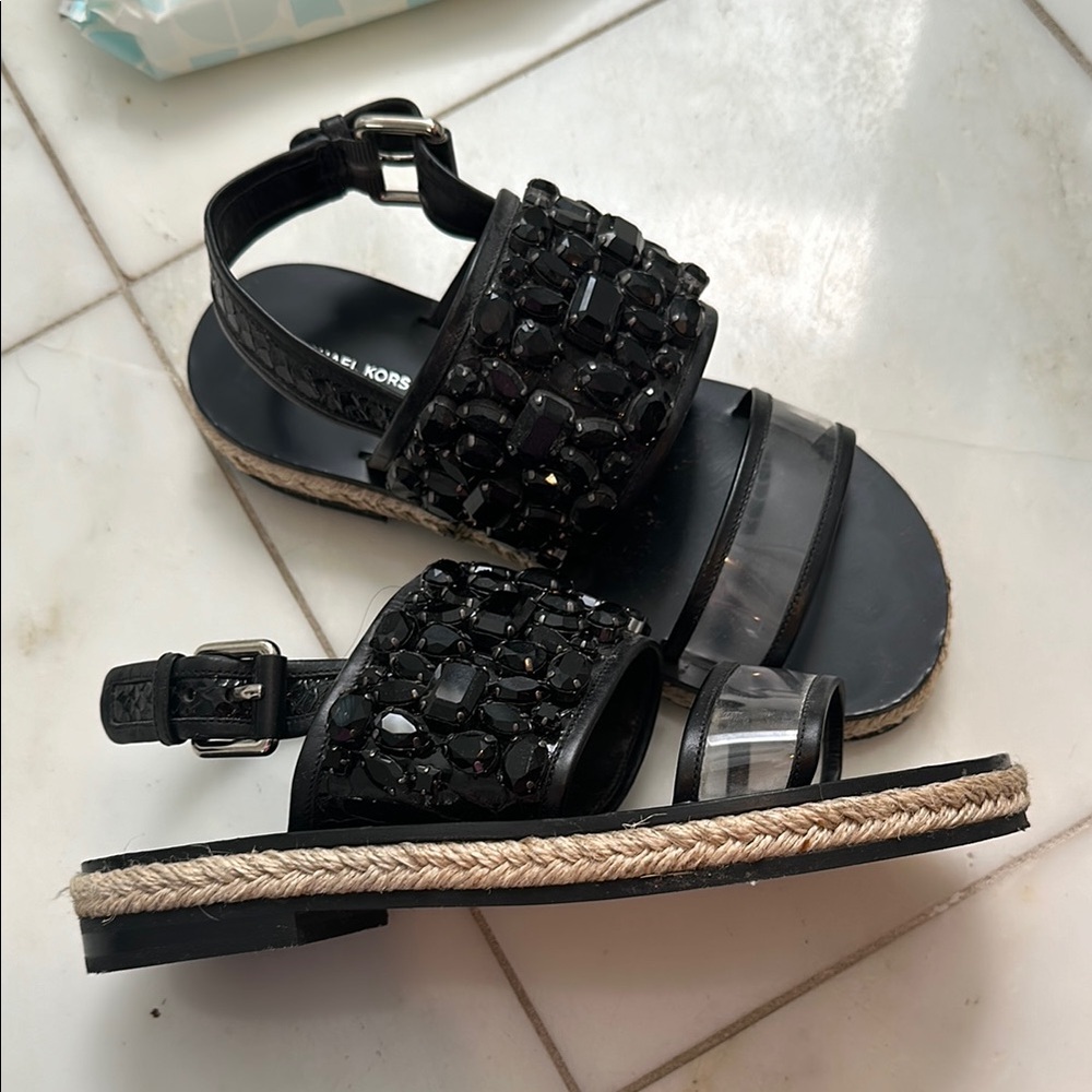 Michael Kors Black Embellished Sandals size 6 - Picture 5 of 7